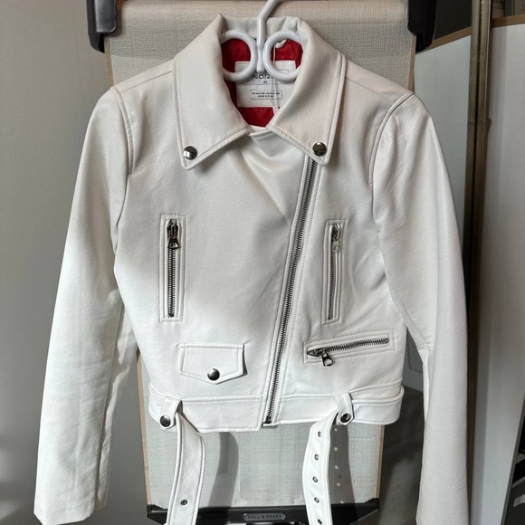 New! Noize Faux Leather Moto Jacket – White – Women’s Size S - Picture 8 of 10